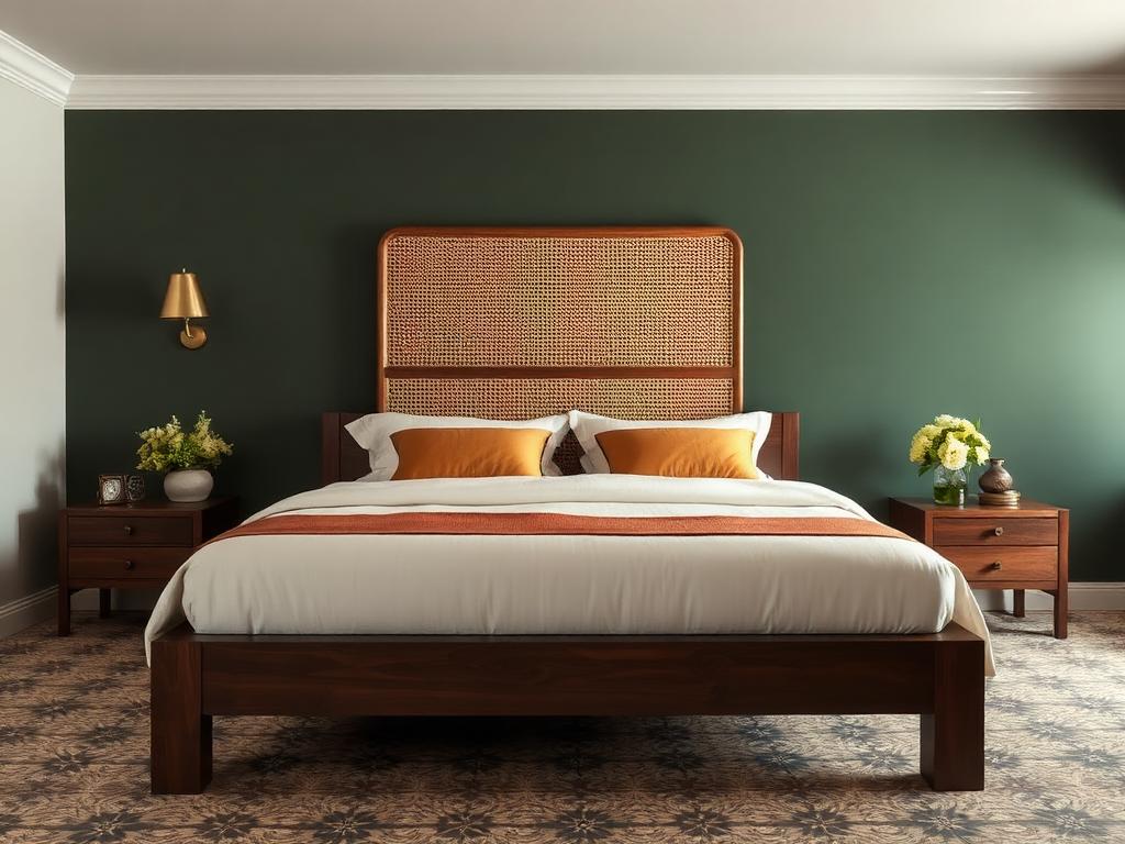 Phòng ngủ master phong cách Đông Dương hiện đại – LuckySpace