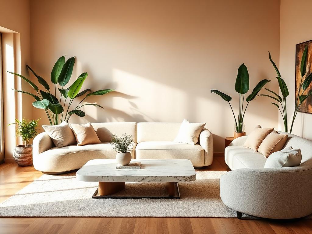 Phòng khách phong cách Organic Modern – LuckySpace
