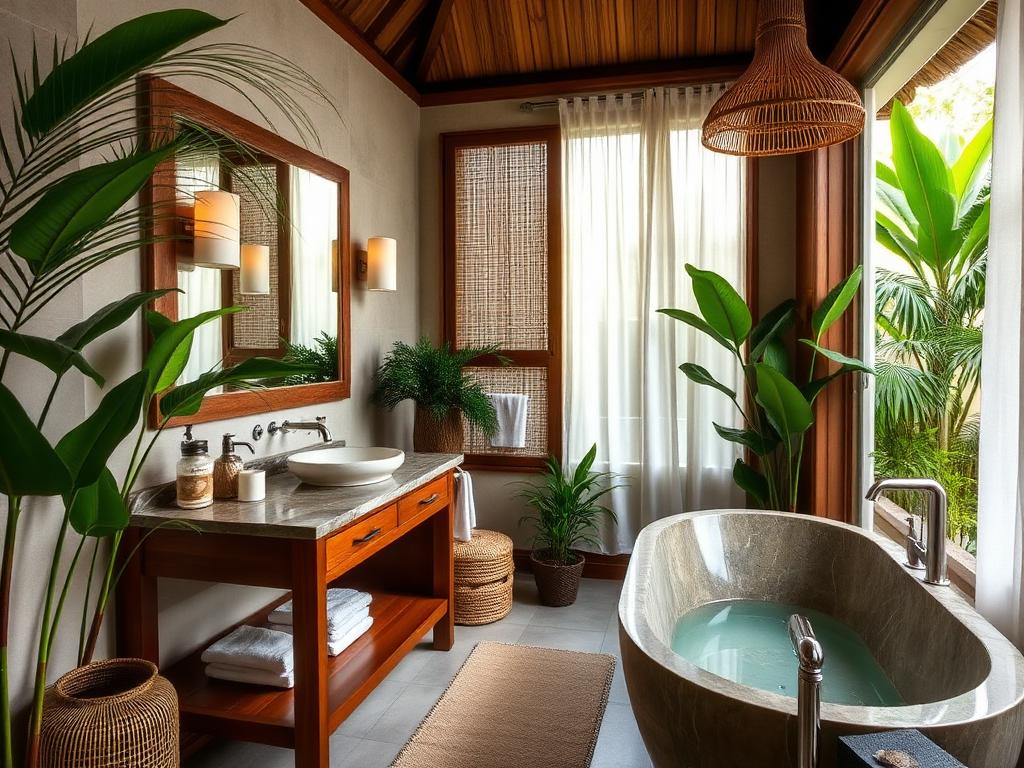 Phòng tắm phong cách Tropical Resort – LuckySpace
