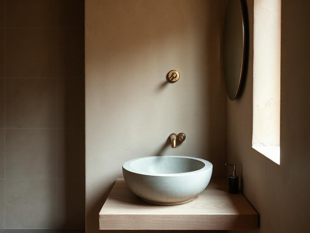 Phòng tắm phong cách Wabi Sabi – LuckySpace